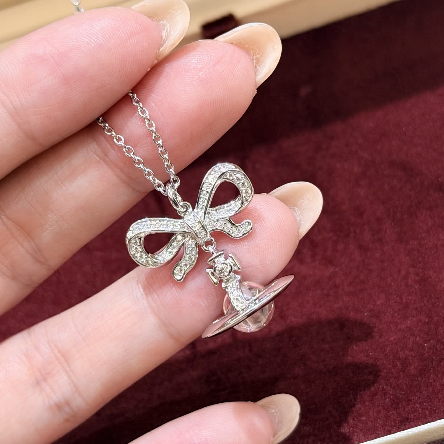 Vivienne Westwood Orb Bow Pendant Necklace